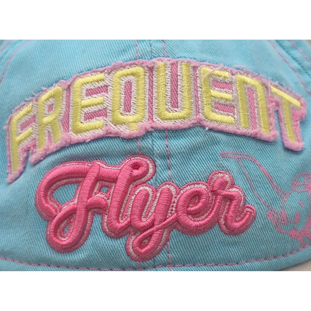 Disney Parks Frequent Flyer Hat Adult Strapback Blue Dumbo Baseball Cap